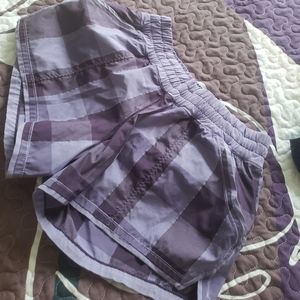 Plaid Purple Lululemon shorts size 8